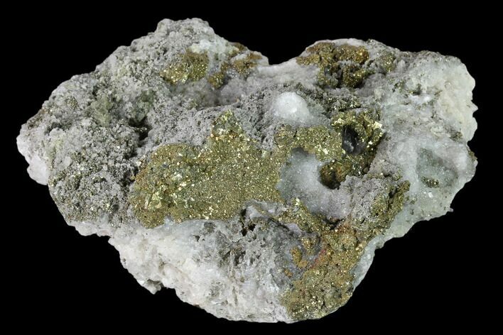 Chalcopyrite and Pyrite Crystal on Calcite - Morocco #137144